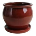 thumbnail image 1 of PG Perfect 10.91" x 10.91" x 29"' Oval Red Glazed Ceramic Plant Pot with Drainage Holes, 1 of 1