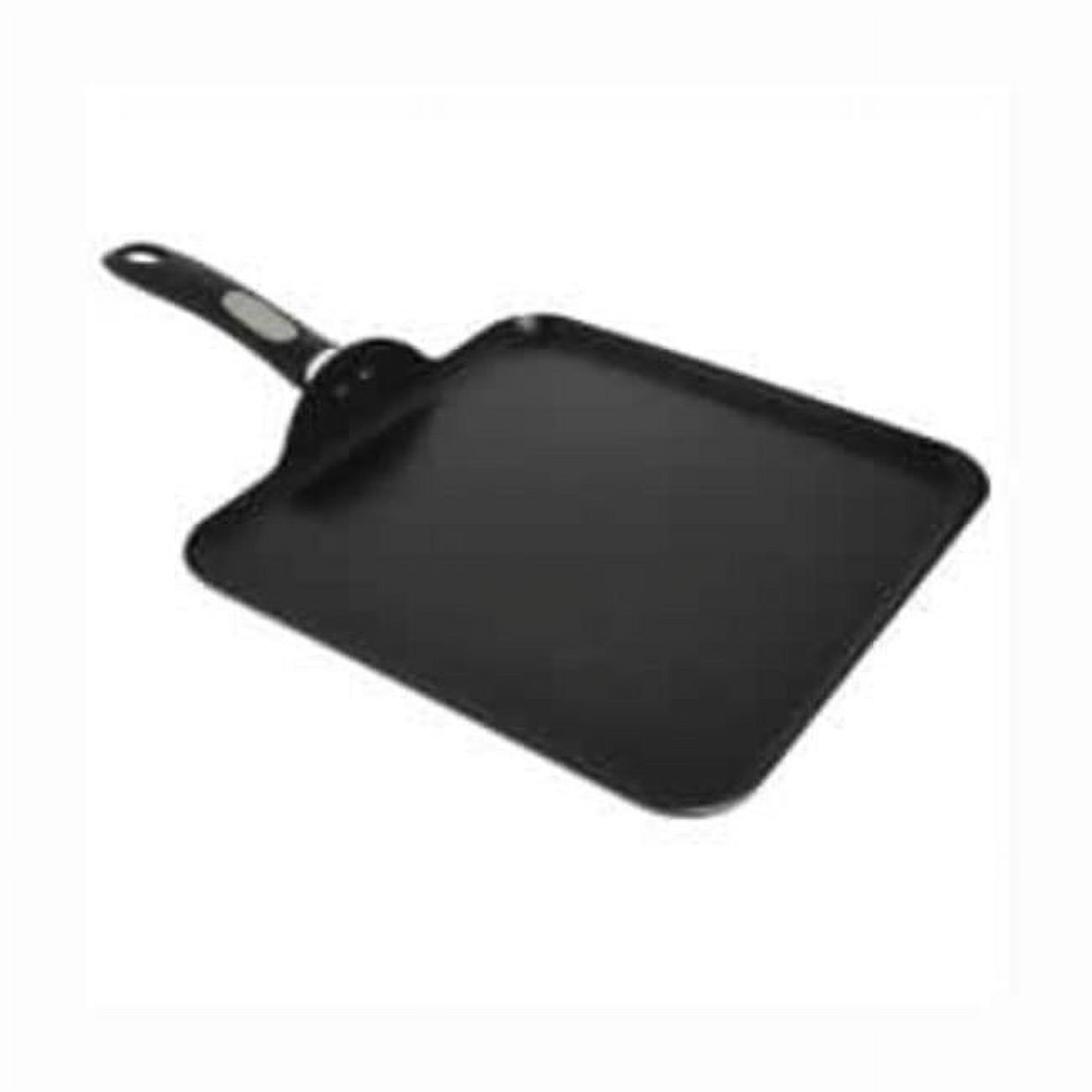 11 in. Square Aluminum Stove Top Griddle with Cool Touch Handle, Black