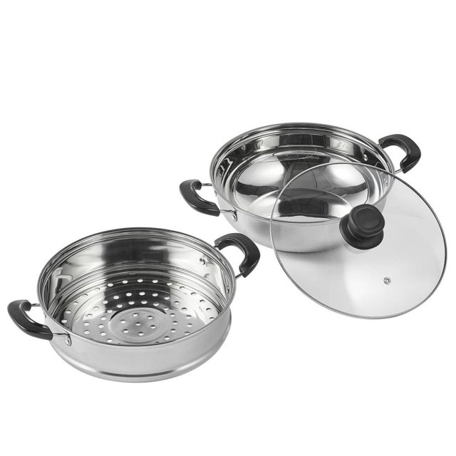 11 in. Steamer Pot for Cooking with 3 qt. Stock Pot and Vegetable