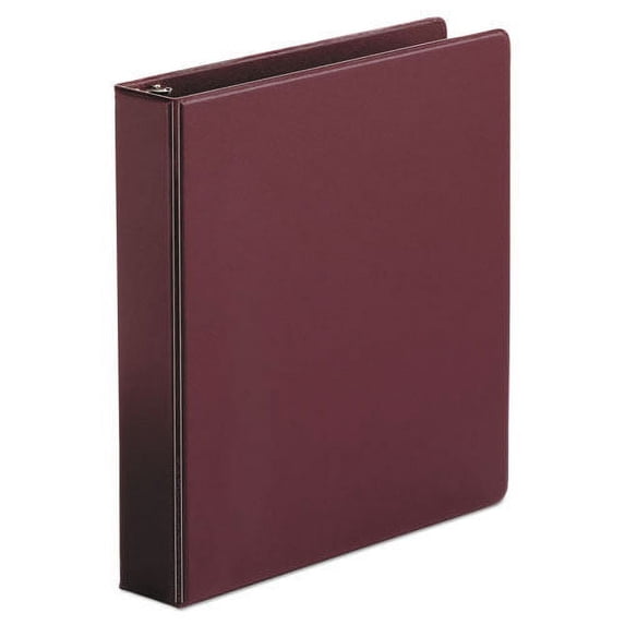 11 in. x 8.5 in., 1.5 in. Capacity, 3 Rings, Economy Non-View Round Ring Binder - Burgundy
