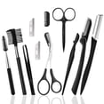 thumbnail interactive-video image 1 of 11 in1 Eyebrow Kit, Professional Eyebrow Tweezers Kit, Women Eyebrow Shaping, Grooming and Trimming Kit with Razor, Scissors and Brush with Comb, 1 of 9