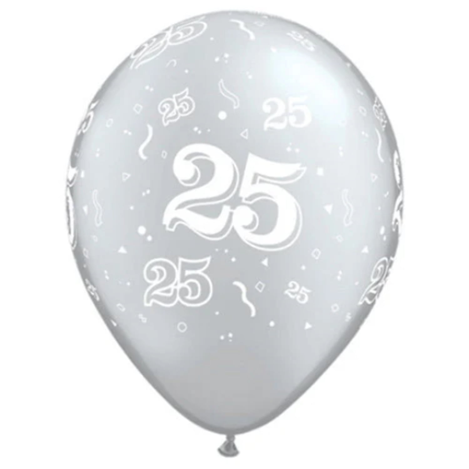 11 inch 25-A-ROUND - SILVER Qualatex Latex Balloons - Pack of 50