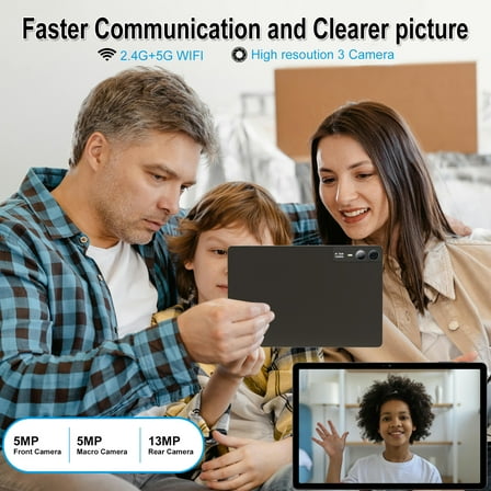 11 inch Android Tablet, Android 14 System, 18GB (6GB+12GB virtual) RAM, 128GB ROM, Supports up to 1TB Extended Storage, Eight-Core Processor, 13MP+5MP, Supports 5G/2.4G WiFi, GPS, Bluetooth