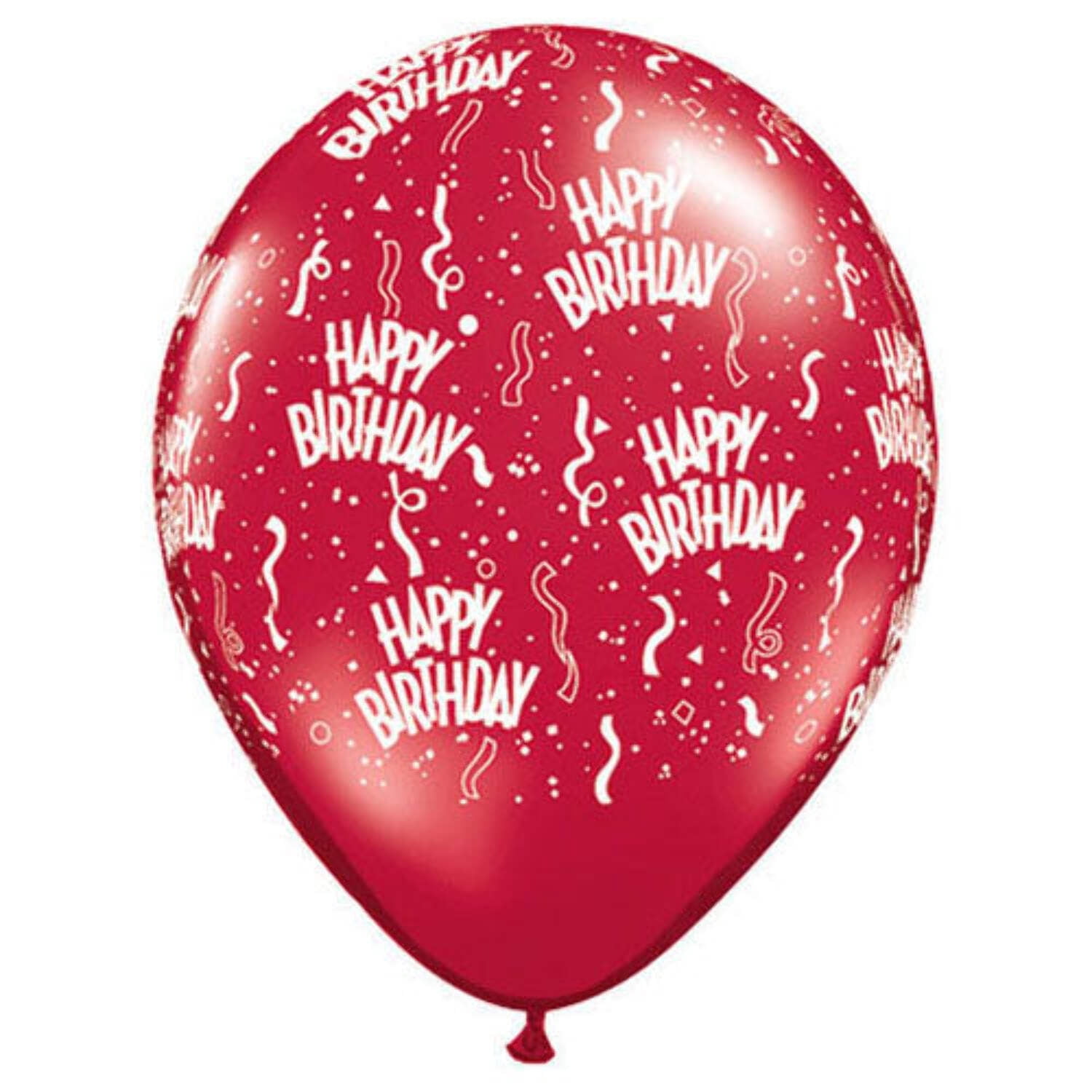 11 inch Birthday A Round Ruby Red Latex Balloons (50 Pack) - Party ...
