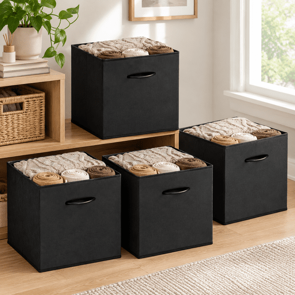 11-inch Black Storcubes Leather Cube Organizer B4-pack