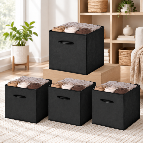 11-inch Black Storcubes Leather Cube Organizer B4-pack