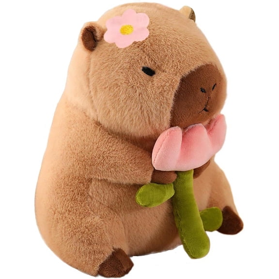 11 inch Capybara Christmas Plush Stuffed Animal Deer Reindeer Shape with Santa Hat Scarf Holidays 2025 Christmas Day Party Decoration Gifts Cute Stuffed Animal Plushies Toys for Xmas Gifts