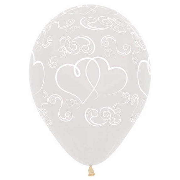 11 inch Crossed Hearts Latex Balloons (6 Pack) - Party Supplies Decorations