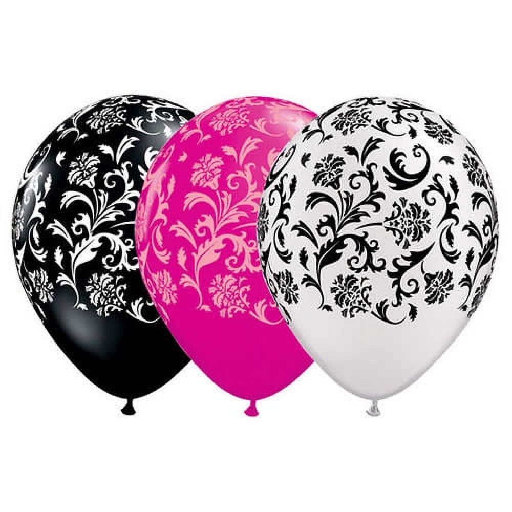 11 inch Damask Print Latex Balloons (50 Pack) - Party Supplies Decorations