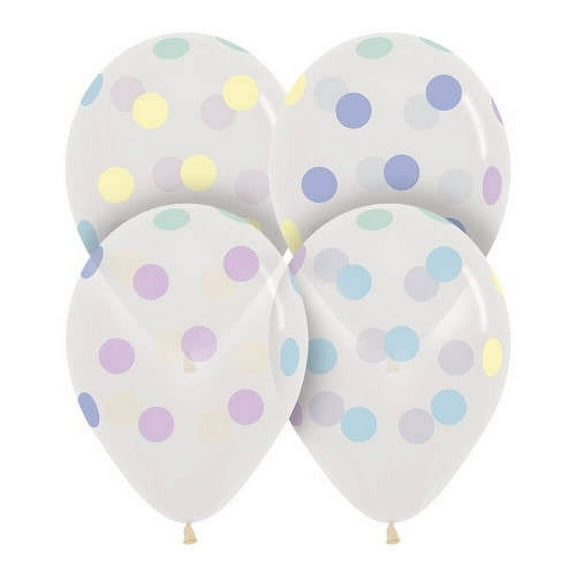 11 inch Polka Dots Pastel Latex Balloons (50 Pack) - Party Supplies Decorations