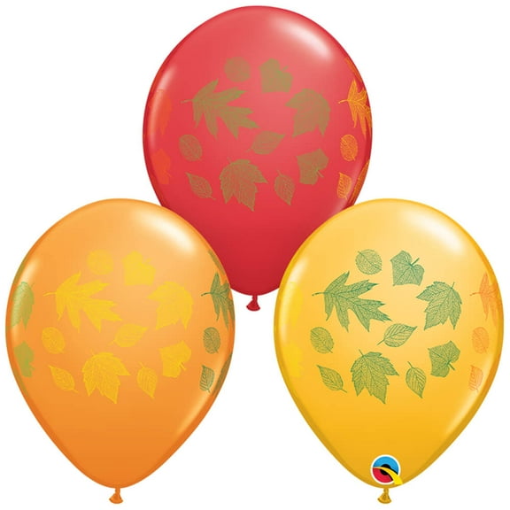 11 inch Qualatex Autumn Leaves Latex Balloons (6 Pack) - Party Supplies Decorations