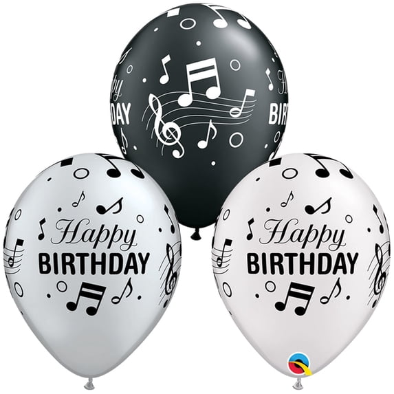 11 inch Qualatex Birthday Musical Latex Balloons (50 Pack) - Party Supplies Decorations