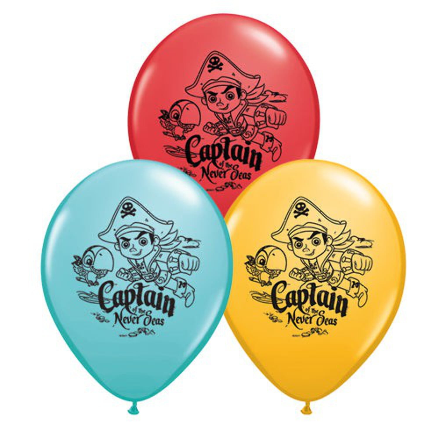 11 inch Qualatex Capt. Jake Never Land Pirates Latex Balloons (24 Pack) - Party Supplies Decorations