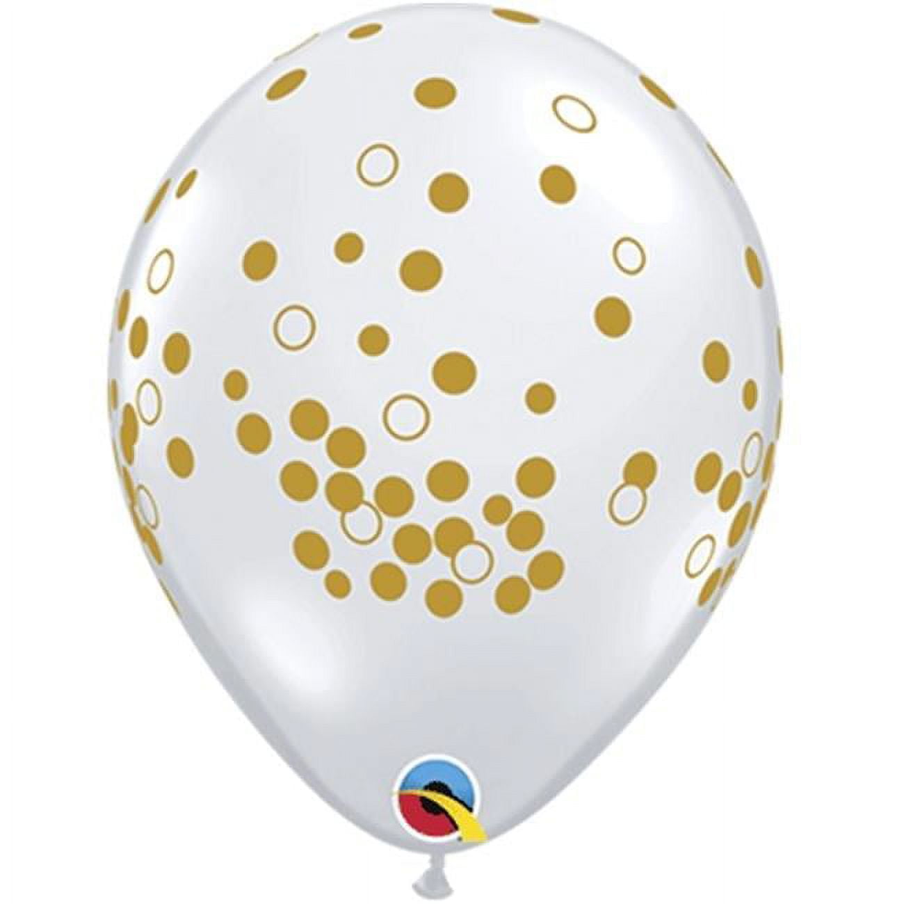 11 inch Qualatex Confetti Dots - Diamond Clear Latex Balloons (50 Pack) - Party Supplies Decorations
