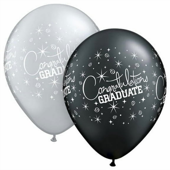 11 inch Qualatex Congratulations Graduate Wrap Latex Balloons (50 Pack) - Party Supplies Decorations