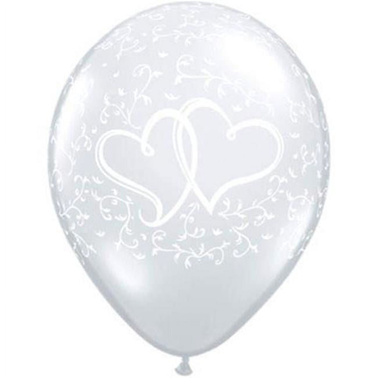 11 inch Qualatex Entwined Hearts Latex Balloons (50 Pack) - Party Supplies Decorations