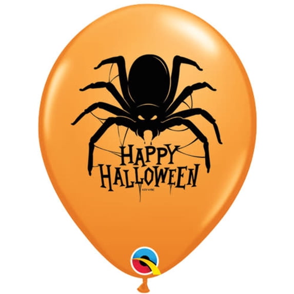 11 inch Qualatex Halloween Spider (6 Pk) Latex Balloons (6 Pack) - Party Supplies Decorations