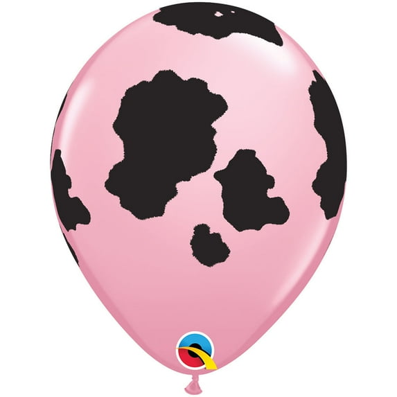 11 inch Qualatex Holstein Pink Cow Latex Balloons (6 Pack) - Party Supplies Decorations