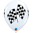thumbnail image 1 of 11 inch Qualatex Racing Flags - White Latex Balloons (50 Pack) - Party Supplies Decorations, 1 of 1