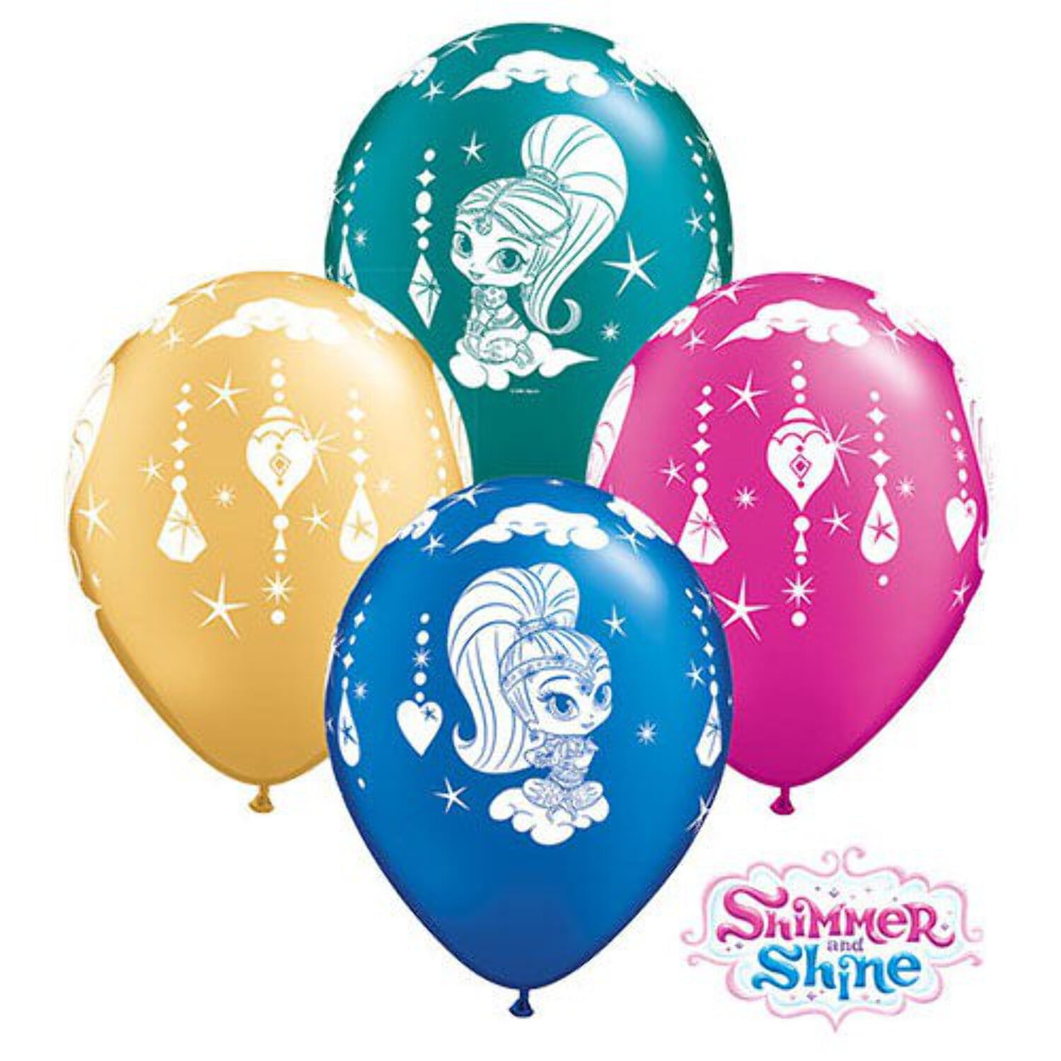 MAYFLOWER DISTRIBUTING 11 inch Qualatex Shimmer And Shine Sparkles Latex Balloons (24 Pack) - Party Supplies Decorations