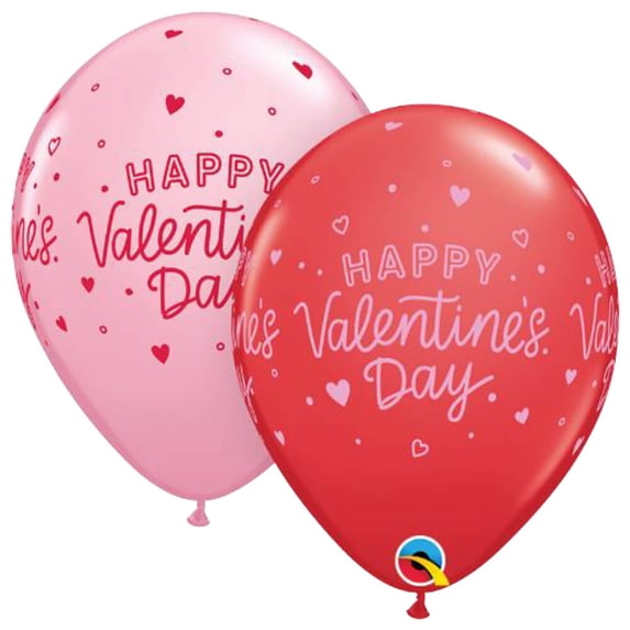 11 inch Qualatex Valentine's Little Hearts Latex Balloons (50 Pack) - Party Supplies Decorations
