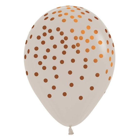 11 inch Sempertex Copper Confetti - Deluxe White Sand Latex Balloons (50 Pack) - Party Supplies Decorations