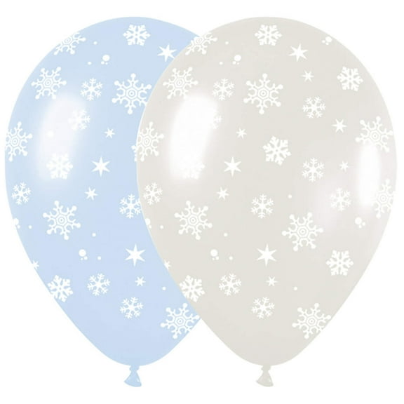 11 inch Sempertex Snowflakes Latex Latex Balloons (50 Pack) - Party Supplies Decorations