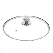 11 inch Tempered Glass Lid for Frying Pan Pot, Clatine Replacement Cover with Aluminium Knob Stainless Steel Rim for 11 inch Cookware, Skillets, Cast Iron, Cast