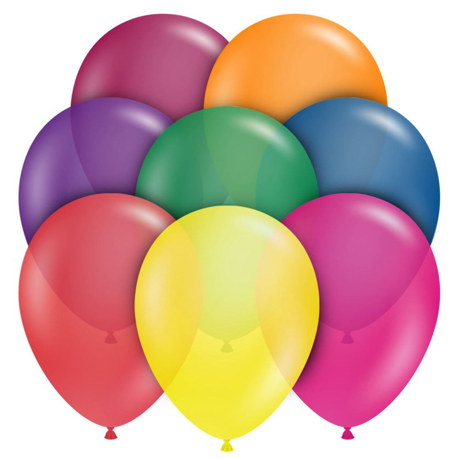 11 inch Tuftex Crystal Assortment Latex Balloons (100 Pack) - Party Supplies Decorations