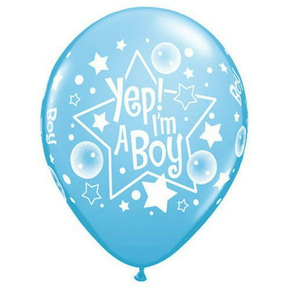 11 inch Yep! I'm A Boy Latex Balloons (50 Pack) - Party Supplies Decorations