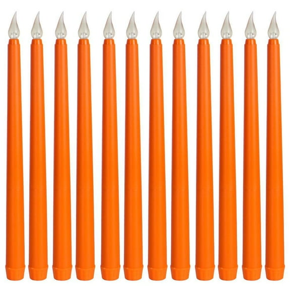 11 inches Flameless Taper Candles , 12 Pcs Battery Operated Taper Candles with Flickering Flame, LED Candlesticks for Wedding, Christmas Indoor Decoration