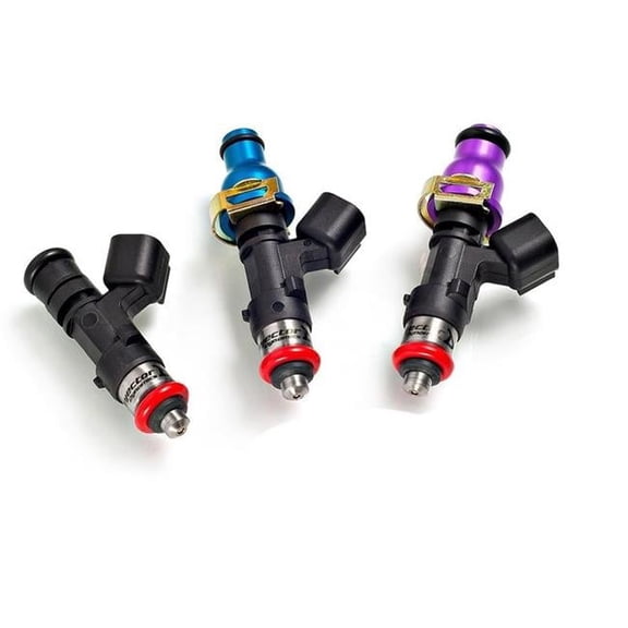 11 mm Blue Top & Denso Lower Cushion 60 mm 1340cc Injectors for 1996-2000 Mitsubishi Evolution, Set of 4