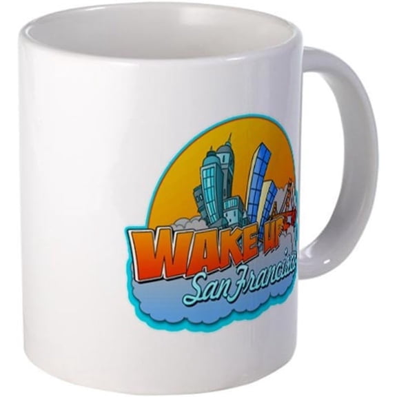 11 ounce Mug - Wake Up San Francisco Mug - S White "