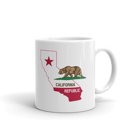 11 oz California Republic Map of US Golden State Los Angeles Novelty Ceramic Coffee Mug