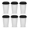 thumbnail image 1 of 11 oz. Double Wall Ceramic Tumblers with Lid - 6 Pack - Black, 1 of 5