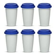 thumbnail image 1 of 11 oz. Double Wall Ceramic Tumblers with Lid - 6 Pack - Blue, 1 of 5