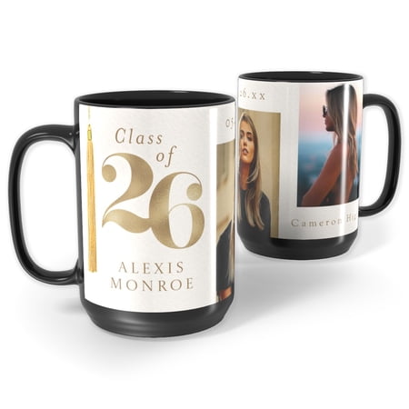 11 oz Personalized Black Ceramic Coffee Mug – Custom Photo or Text