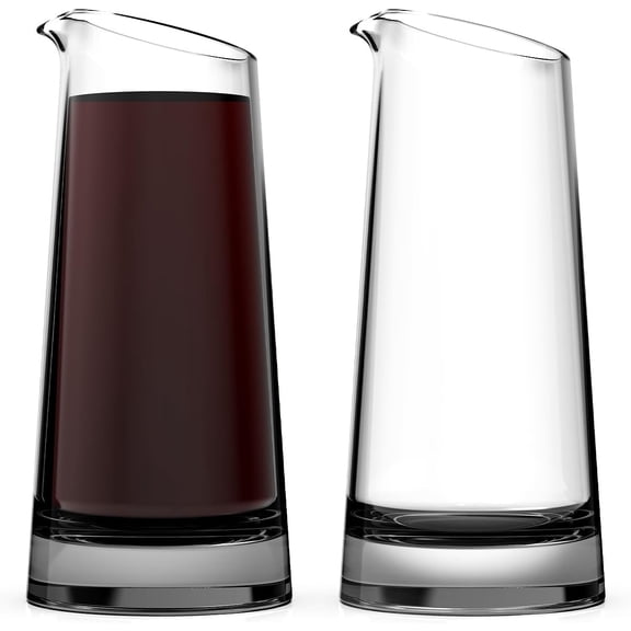 11 oz Hand-blown Mini Carafe, Individual Glass Wine Carafe for Single Serving, Set of 2