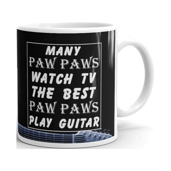 11 oz Many Paw Paws Watch TV The Best Paw Paws Play Guitar Coffee Mug Guitarist Gift