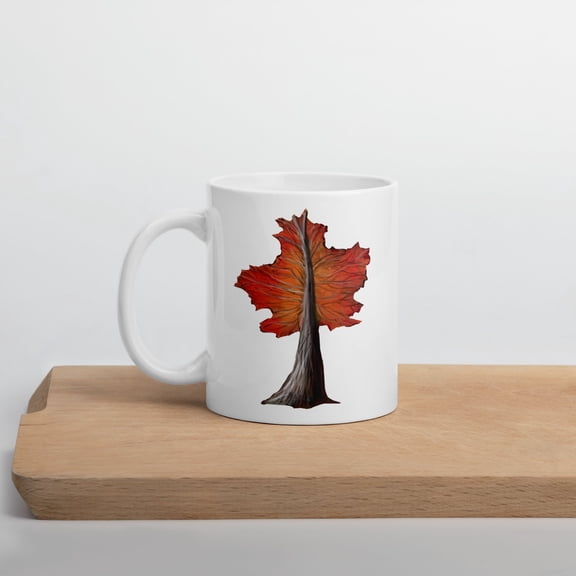11 oz. "Oak Tree in Leaf" Arbor Retreat White Ceramic Mug
