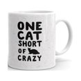 thumbnail image 1 of 11 oz One Cat Short of Crazy Best Cat Themed Gifts for Cat Lovers and Coffee Lovers Large Ceramic Cat Lady Coffee Mug Novelty Tea Cup, 1 of 3