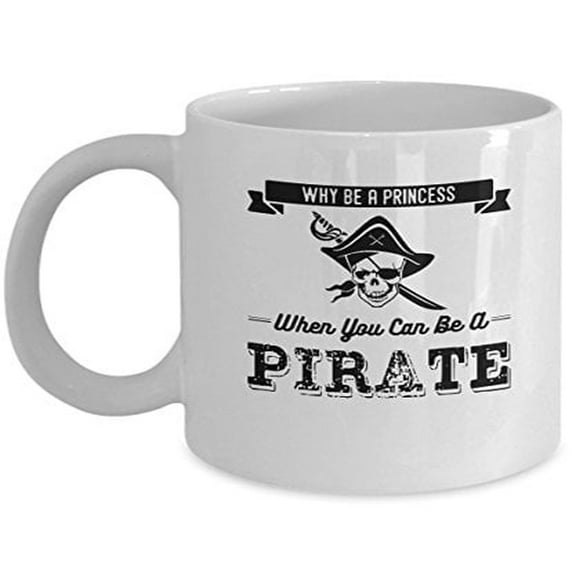 Pirate 11 oz Coffee Mug - Skull Design White Ceramic Gift