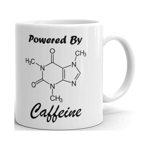 11 oz Powered By Caffeine Molecule Geek Nerd Premium Laboratory Beaker Formula Funny Novelty Coffee Mug