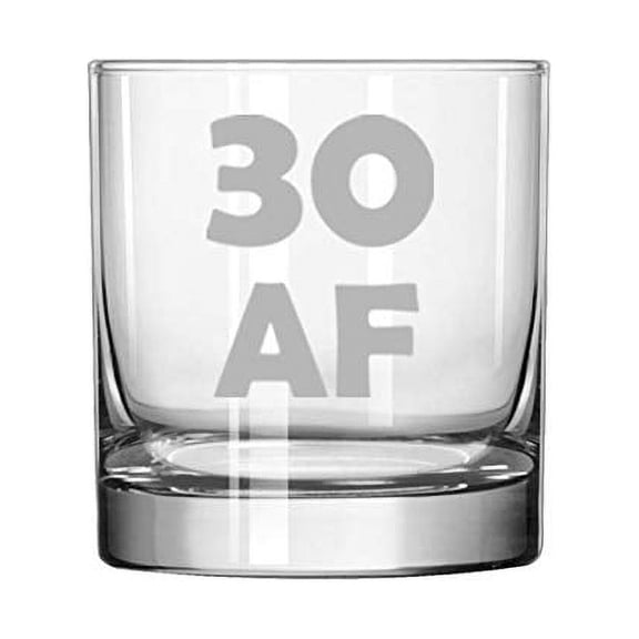 11 oz Rocks Whiskey Highball Glass 30 AF 30th Birthday Funny