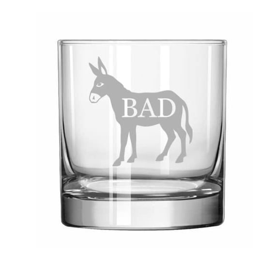 11 oz Rocks Whiskey Highball Glass Bad Ass Donkey Funny
