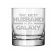 thumbnail image 1 of 11 oz Rocks Whiskey Highball Glass Best Husband In The Galaxy, 1 of 1