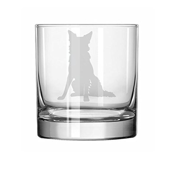 11 oz Rocks Whiskey Highball Glass Border Collie