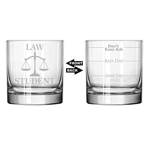 11 oz Rocks Whiskey Highball Glass Two Sided Law Student