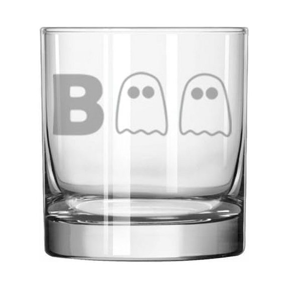 11 oz Rocks Whiskey Old Fashioned Glass Gift Boo Ghost Halloween