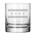 thumbnail image 1 of 11 oz Rocks Whiskey Old Fashioned Glass Gift Chicago Flag, 1 of 1